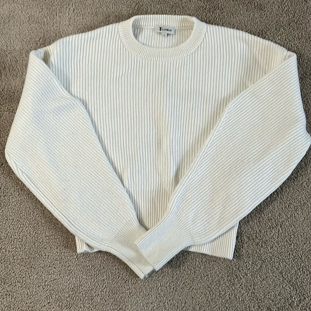 Cropped Woolen Creme Sweater